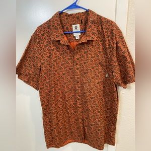 Element Orange/Black Floral Pattern Shirt